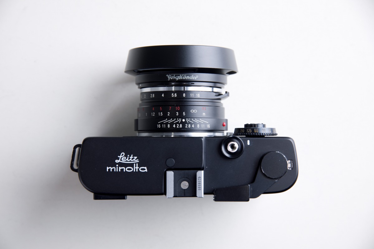 Leitz minolta CLとNokton classic 40 1.4を上からみた図