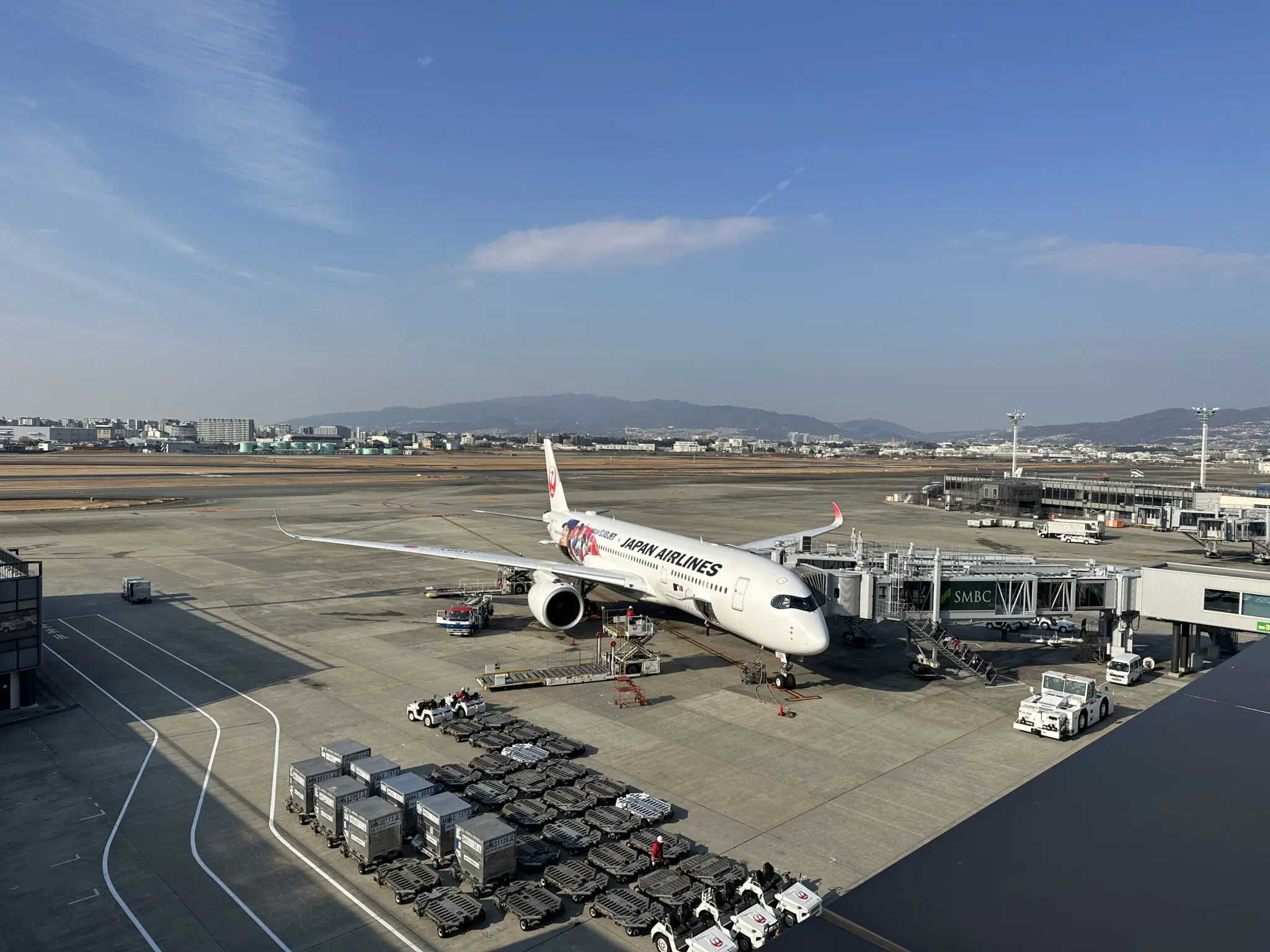 伊丹空港 屋上展望デッキからスマホで撮影したDREAM SHO JET